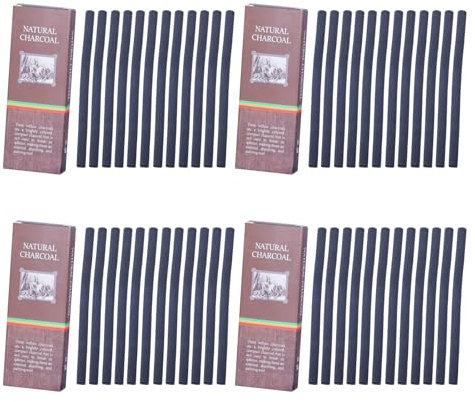 PonFxp Charcoal Sticks, 48 Pcs Graphite Stick, 13cm Charcoal Pencils for Artists, Ideal for Sketching, Drawing Pencils Perfect for Students and Hobbyists, Art Supplies for Drawing