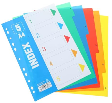 UKCOCO Intercalaires Séparateurs 11 Dossiers Pp de 1 pour A4 en Classeur Set et Trous Pastel, Organiseurs Pratiques Facilite Gestion et Apprentissage pour Cahier Rapports