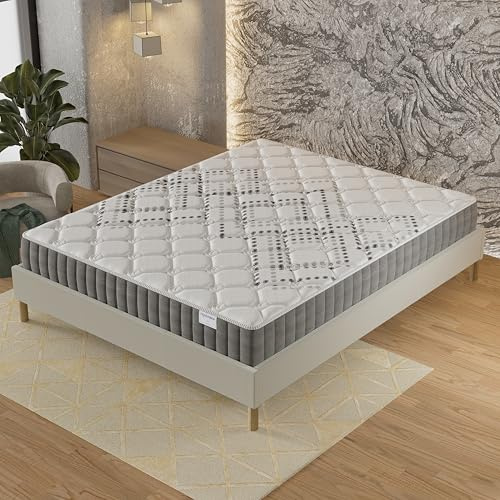 NOVEMBER- Matelas Eliha 90x190cm- Technologie Hybrid: Ressorts ensachés + Mousse HDensité-Épaisseur 20cm- Soutien Tonique & indépendance de Couchage- Label SANITIZED(Anti bactérien/acarien)