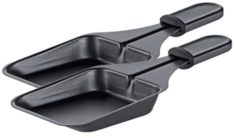Spring CLASSIC, Raclette Pfännchen 2 Stk., 9,5 × 8,0 cm, Ersatz Raclette Pfännchen passend zu Spring CLASSIC Raclette Gerät, Antihaftversiegelung, Kunsstoff-Griff, Raclette Grill