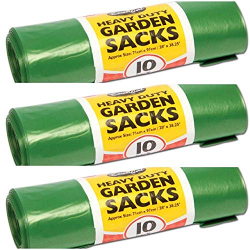 Bargain House - Green Garden Waste Sacks - Eco-Friendly Bags For Outdoor Waste Disposal - Durable & Compostable Garden Bags – Ideal For Leaves, Grass Clippings, Garden, Debris, Home,Lawn - Pack of 3