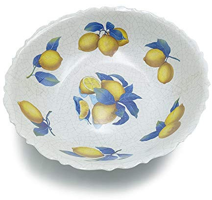 MCM service Insalatiera in Pura Melamina Ø cm 34 decorazione Limone Blu Made in Italy