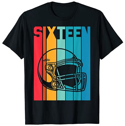 16. Geburtstag Mädchen Jungen Retro American Football Motiv T-Shirt
