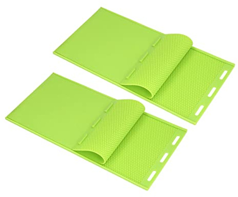 Luqeeg 2 Piezas de Molde de Hoja de Prensa de Cera de Abeja, Molde de Hoja de Prensa de Base de Colmena de Base de Silicona - Molde de Prensa de Cera de Colmena - Suministros de Apicultura, Verde