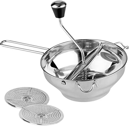 TIENDA EURASIA - Pasapures manual, Pasapures Acero Inoxidable y Manivela, Menaje de Cocina Básico