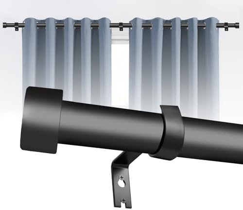 ZUOFENG Tringle à Rideau Extensible 80-266cm, Convient aux Rideaux Légers, de Poids Moyen, Tringles Rideaux pour Rideaux à œillets, Tringles Rideau Simples pour Chambre, Salon ou Cuisine.(80-266cm)