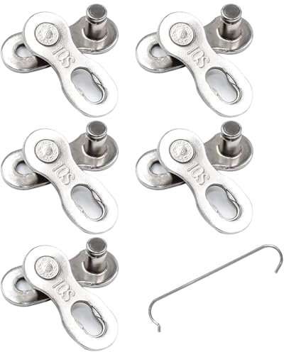 Chaine Velo, 5 Paire Maillons Manquants de la Chaîne de Vélo, Manque Link pour vélo 10 Vitesse Chaîne, Connecteur de Chaîne Bicyclette, Maillon De Chaîne De Vélo pour Réparation de Chaîne de Vélo