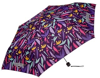 ergobag Ombrello da cartella per bambini, ultraleggero e piccolo con tasca, Ø90 cm JungleBear - Lilla
