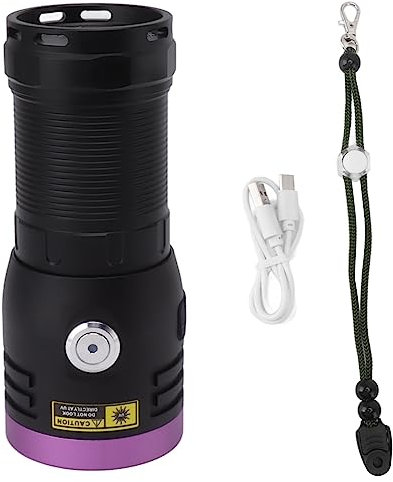 Dsacxixai Linterna de LED UV ultravioleta recargable, luz negra de 365nm, luz negra ultravioleta para detección de orina de gato, detección seca