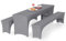 Alishomtll Set di 3 coperture elastiche per tavolo da birra, per tavolo da birra, banchetti, mobili da giardino, 220 x 70 cm, colore grigio