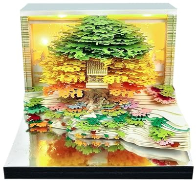 Générique Calendario, calendario con fogli da staccare – pagine staccabili in scultura di carta con memo decorativo e design di e albero, per Natale, insegnanti, scuola, sport, vacanze, casa,