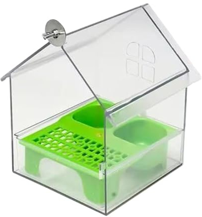 para Pájaros Transparente, Plato De Alimentos para Aves, Plato Transparente De Agua Y Comida con Forma De Bañera para Jilgueros Y Colibríes En Balcón Jardín Terraza