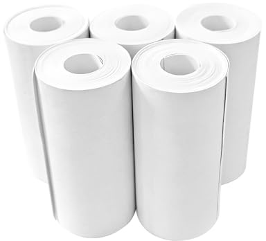 5 rullar termopapper barnkamera, tryckpapper för barnkamera, omedelbar bildkamera pappersrullar, ersättning och påfyllning för snabbt tryckpapper, 57 x 30 mm