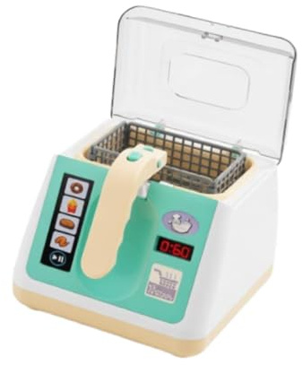 predolo Freidora de Juguete para Niños, Accesorios de Cocina para Jugar a Ser Chef, Utensilios de Cocina para Niños Pequeños, Azul