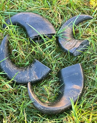 4 x Small Buffalo Bull Horn (90-150 gms each) 100% Natural Dog Treats Chews - Long Lasting, each packed in separate bag (4 horns), Low Fat Improves Dental Health Grain Free Hypoallergenic