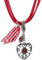 Trachtenkette Alpenherz eleganter und funkelnder Edelweiss Anhänger mit Strass - Trachtenschmuck Kette für Dirndl und Lederhose (Rot)