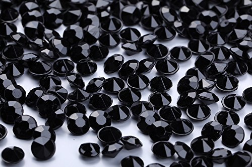 Angzhia 2000 pcs/Pack Wedding Table Scatter Confetti Crystals Acrylic Diamonds 8 mm Rhinestones for Wedding, Bridal Shower, Vase Beads Decorations (8mm, Black)
