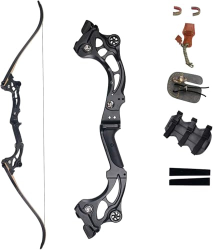 SinoArt 64 Takedown Recurve Bow Metal Riser 30-60Lbs Right Handed for Archery Hunting (40Lbs)