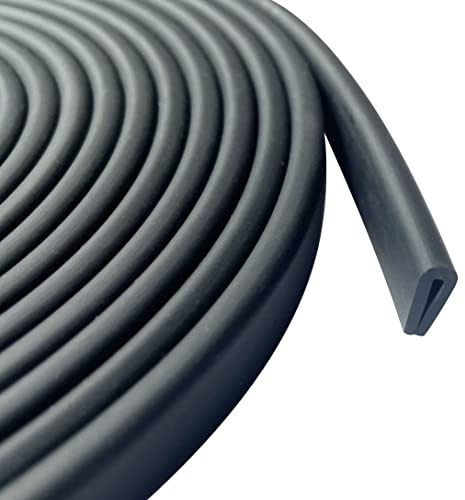 Rubber Edge Trim, 1/16 U Channel Edge Trim, EPDM Edge Protector, Length 20Ft, U Shaped Gasket, Black Color, Edge Protector for Sheet Metal