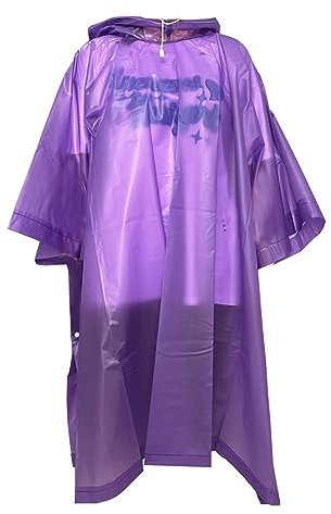 Fayemint Poncho de Pluie Violet, Imperméable, avec Capuche pour Camping, Randonnée, Voyage, Cyclisme