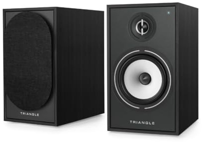 Triangle - BOREA BR03 Connect Active Speakers - Bluetooth Bookshelf Speakers with 2x 60W Amplifier - HD Audio - PHONO/Turntable TV Arc & USB Inputs - 206 x 360 x 314 mm - Black (Pair)