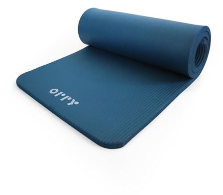 ORRY NBR Yoga- und Gymnastikmatte – 182,9 x 61 cm – 2,5 cm dick – rutschfest, Navy blau