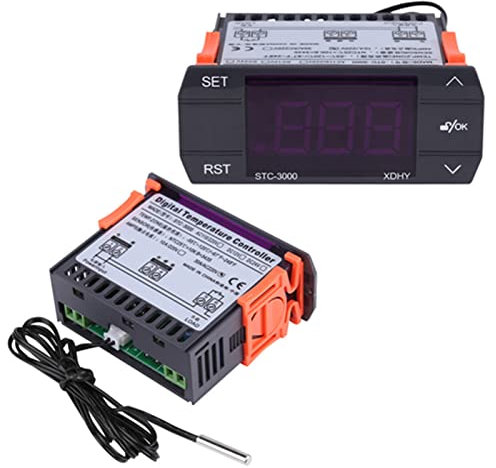 Termostato Controlador de Temperatura Digital con Sensor, Interruptor Táctil -55 a 120 °C para Granjas, Invernaderos, Cámaras Frigoríficas (110-220V30A)
