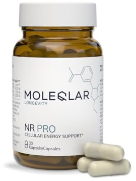 MoleQlar NR PRO kapslar – kosttillskott med 500 mg NR per kapsel och vitamin B9 och B12-30 stycken – stöder energimetabolism