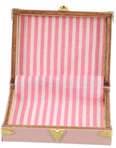 Cabilock Modell Mit Mini-hauskoffer Mini-puppenhauszubehör Minikoffer Für Puppen Mini-gepäck-puppenhaus Puppenhaus-schlafzimmermöbel Mini-koffer Pu-leder Rosa