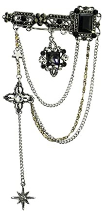 DIIOOMIEEU Stilvolle Vintage-Schmuck-Brosche für Herren und Damen, Kette, Anstecknadel, Anzug, Jacken, ästhetische Dekoration für