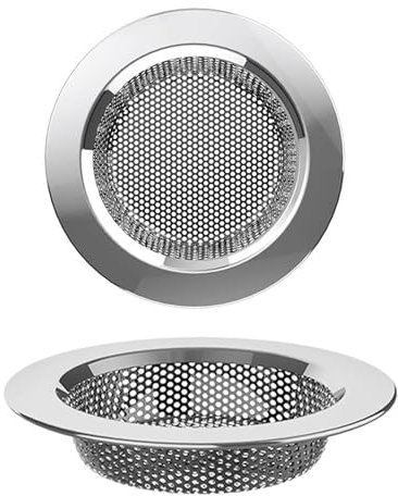 2 Pack Stainless Steel Kitchen Sink Strainer, Standard Sink Drain Protector Hair Catcher for Kitchen Bathroom Shower Kitchen Dishwasher Safe (External Diameter 11.5cm, Inner Diameter 7.5cm)