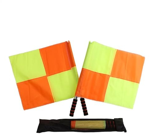 SVCEQZE 2 bandiere per arbitri da calcio, 40 x 45,8 cm, con manico ergonomico per giudici di linea, decisione fuorigioco, allenamento a , sport motoristici e controllo del traffico – Bandiera