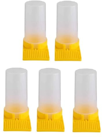 Asyduey Alimentador de Abejas, Dispensador de Agua para Apicultura, Comedero de Entrada para Colmena, Herramientas de Apicultura (Paquete de 5)