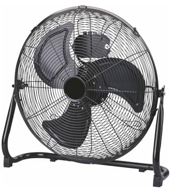 EMPOTEC Ventilatore con Stand da Tavolo Pavimento Terra 50cm 3 Velocità Metallo Acciaio Laminato Inclinabile 100W Potente Facile da Trasportare (NERO)
