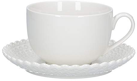 LA PORCELAINE BLANCHE - Tasse petit déjeuner avec soucoupe Momenti