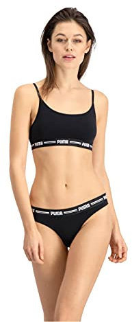 PUMA Damen Puma Iconic Women's String - (2 Pack) Thong Panties, Black, M EU