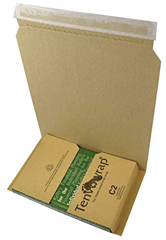Triplast C2 Tenvowrap Book Postal Wraps 251x163x(0-70) mm Strong Cardboard Mailers (Pack of 10)