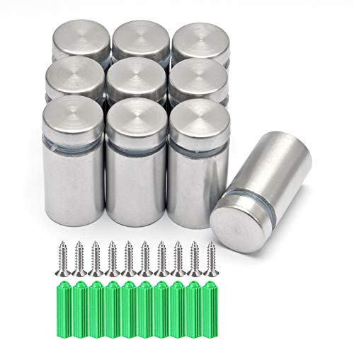 Clavos publicitarios, tornillo de montaje de vidrio, soporte de montaje de letrero, tornillos separadores de lámina acrílica hueca, abrazadera de montaje de letrero (10 piezas 19 x 25 mm)