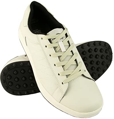 Zerimar scarpa Casual golf | Sneakers da Uomo | Scarpe Sportive Pelle | Calzature Pelle golf | Colore: off White | Taglia 44