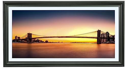 LTYHHK 10x20 Panoramic Picture Frames Solid Wood with 8x18White Mat, Displays 8x18 with Mat or 10x20 Inch without Mat, 8x18 Poster Frame 10x20 Photo Frames Family Wall Black (L23B1020W818)