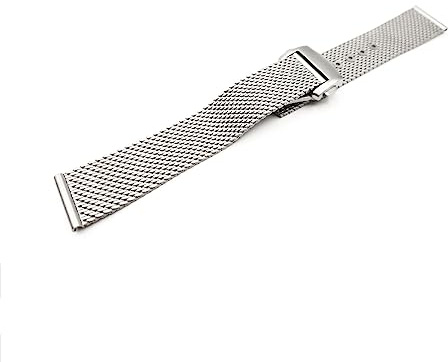 Milan One More Strap Armband aus Edelstahl, silberfarben, 20 mm, kompatibel mit Omega Seamaster 007 Sub Diver, silber / schwarz, 20 mm, Armband