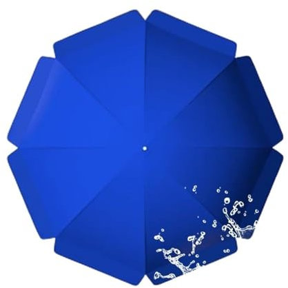 IMUNKT Telo Di Ricambio Per Ombrellone Da Esterno, Diametro 180-300Cm, 8 Stecche/10 Stecche, Copertura Di Ricambio In Tessuto, Impermeabile Tenda Per Ombrellone Da Tavolo Mercato(Blue,200cm(6.5ft)/8 R