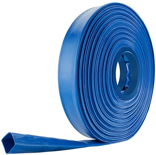 Poppstar platt slang, industrislang 40m, Ø 38mm (1 1/2 tum) drifttryck 7 bar, byggslang, blå