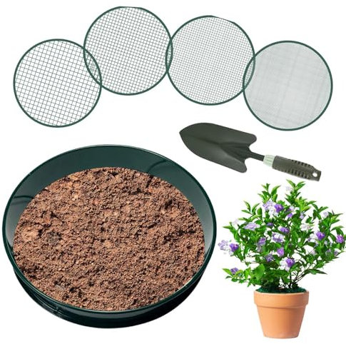 Nankoyal Setaccio a rete, leggero e a maglia fine, accessori da giardinaggio portatili, setacciatura resistente alla ruggine per compostaggio di pietre