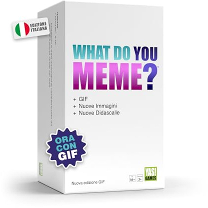 Yas Games- What Do You Meme Core Nuova Versione - L'Unico in Italiano - Adesso con Carta GIF, Nuove Immagini, Più Carte Didascalia, Gioco per Appassionati di Meme, per 3 o più giocatori 18+