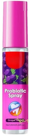 Spray Bucal Contra El Mal Aliento Sabor Uva,para Uso Diario y Viajes, Frescura Duradera