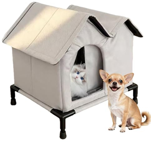 Casa De Exterior Para Gatos - Tienda De Campaña Para Mascotas Plegable Impermeable De Invierno,Hogar Para Mascotas Resistente A La Intemperie Con Suelo Elevado - Uso En Jardín, Porche, Patio, Césped Y