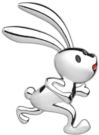 Autocollant emblème de lapin en métal – autocollant de voiture de 2 pouces | Badge plaqué en – Logo automatique décoratif 3D avec dos adhésif, design réaliste pour le corps, les surfaces en ve