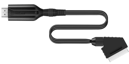 Toddmomy Adaptador Scart a Vídeo Cable de 1 Metro Convertidor de Audio y Vídeo Analógico a Digital Escalador de Resolución 720P/1080P para TV y Dispositivos Multimedia bajo Consumo