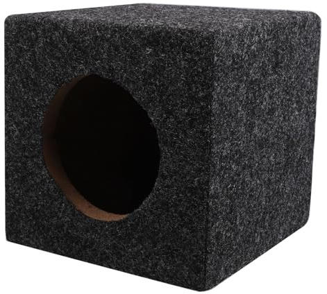 ANDRESLAD Caisson de Basses en Bois 4 Pouces pour Voiture et Camion Caisson de Rangement pour Haut-Parleur Subwoofer sous Siège Compatible Système Audio Automobile et Domestique